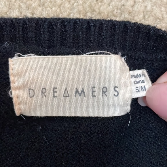 Black sweater with tie up sleeves - Picture 3 of 3